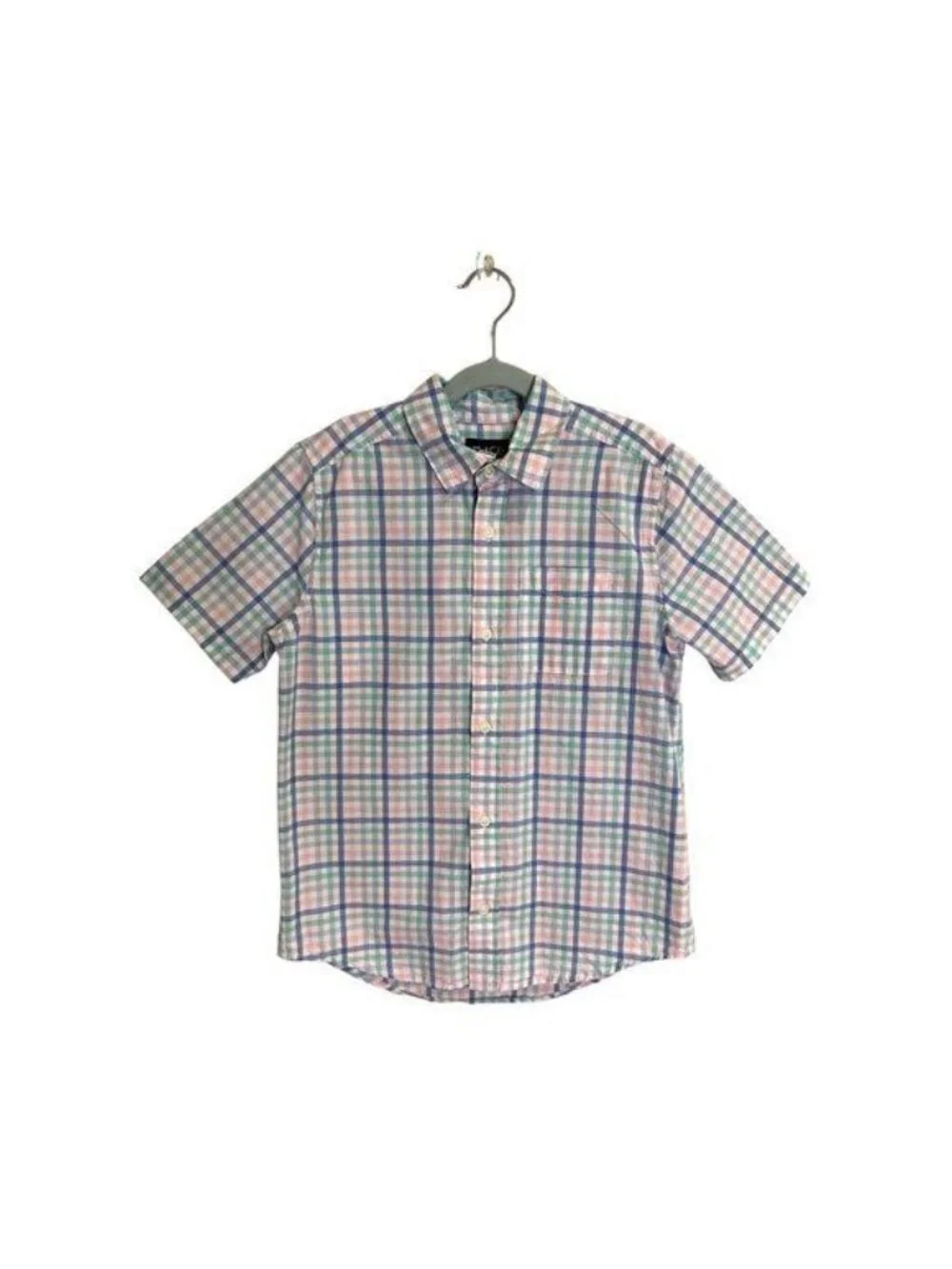 Children's Place Boys Button Down Shirt Size L 10/12 Pastel Striped Easter Sprin